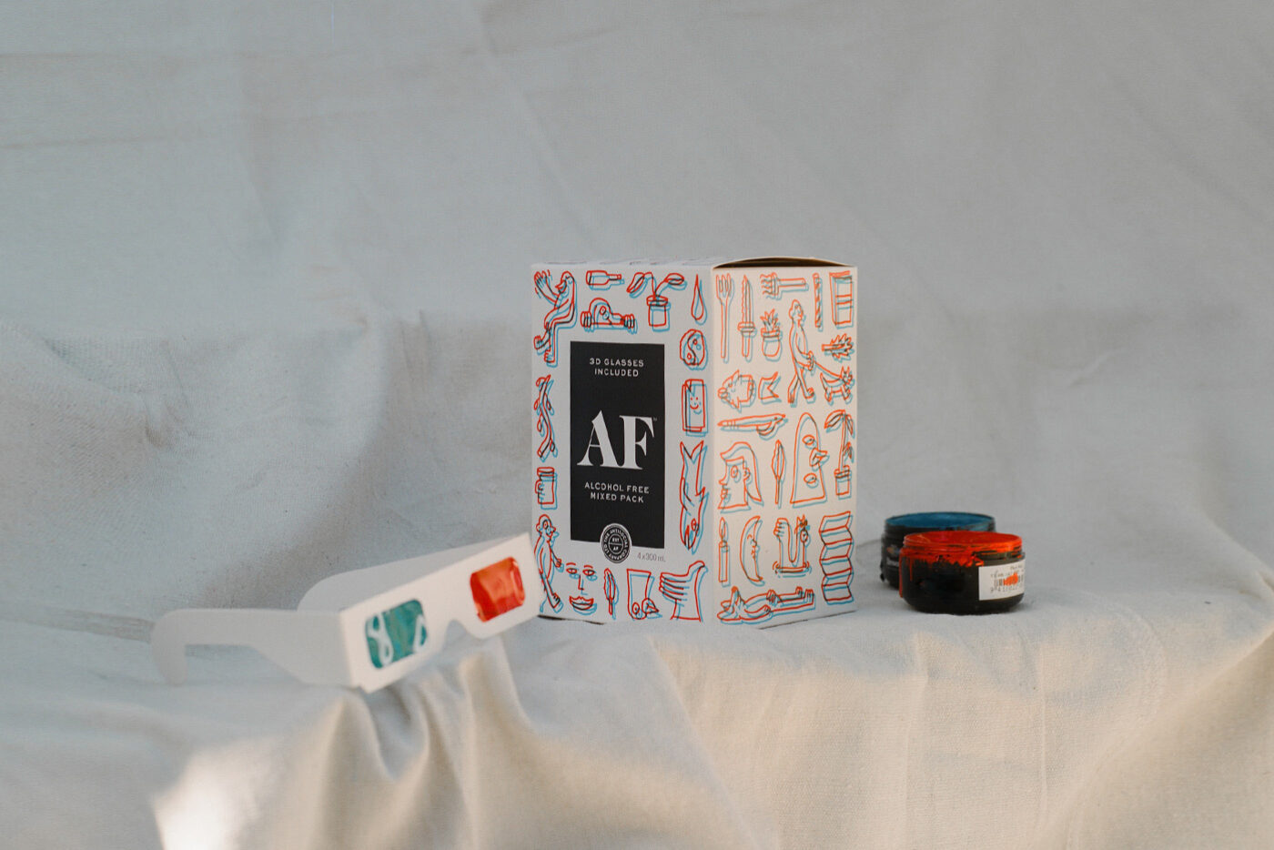 'Double-Vision' 3D hieroglyphic limited edition for AF-drinks.com - "life's better when it's not blurry"