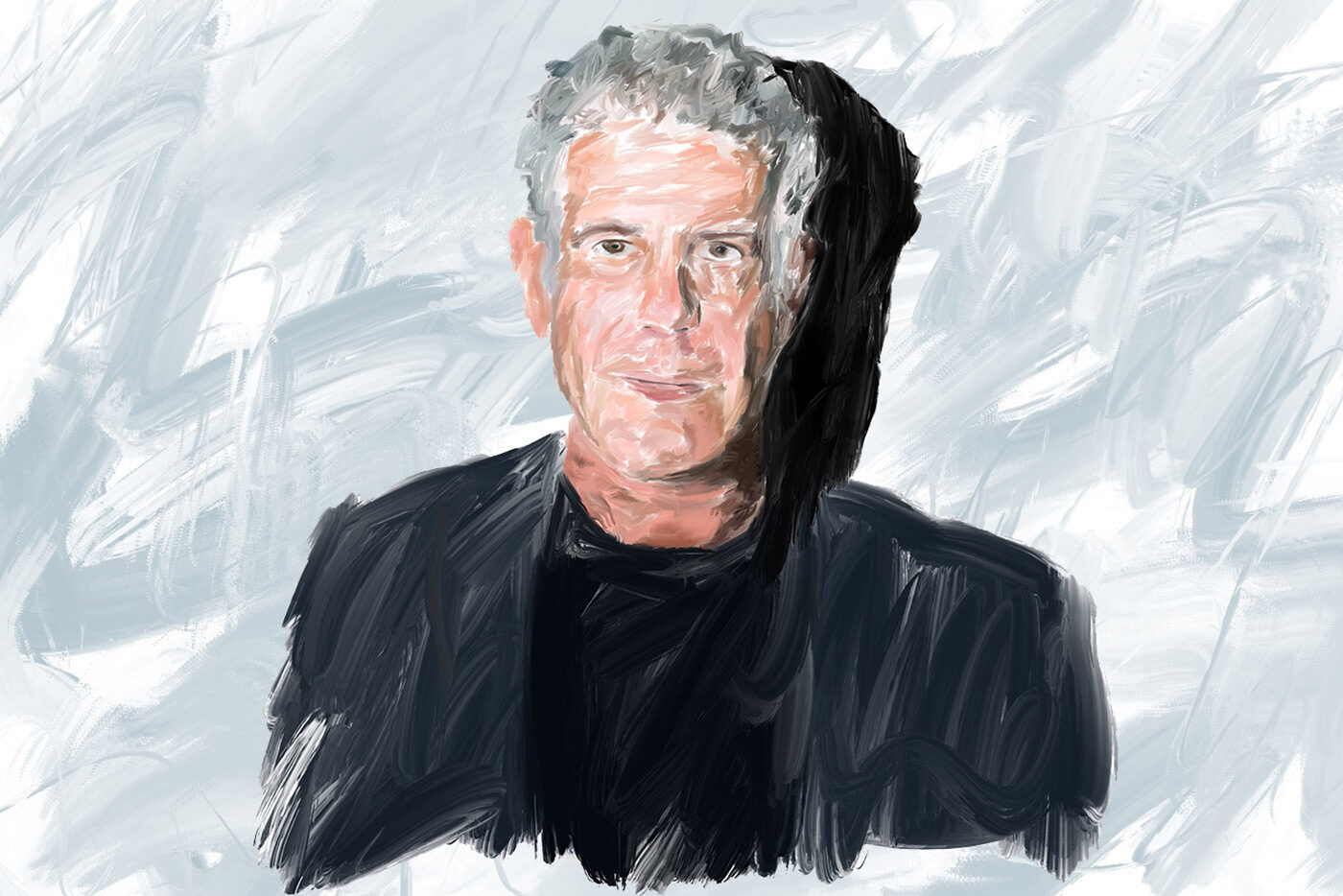 Poorly drawn portrait (Poortrait) of the great Anthony Bourdain