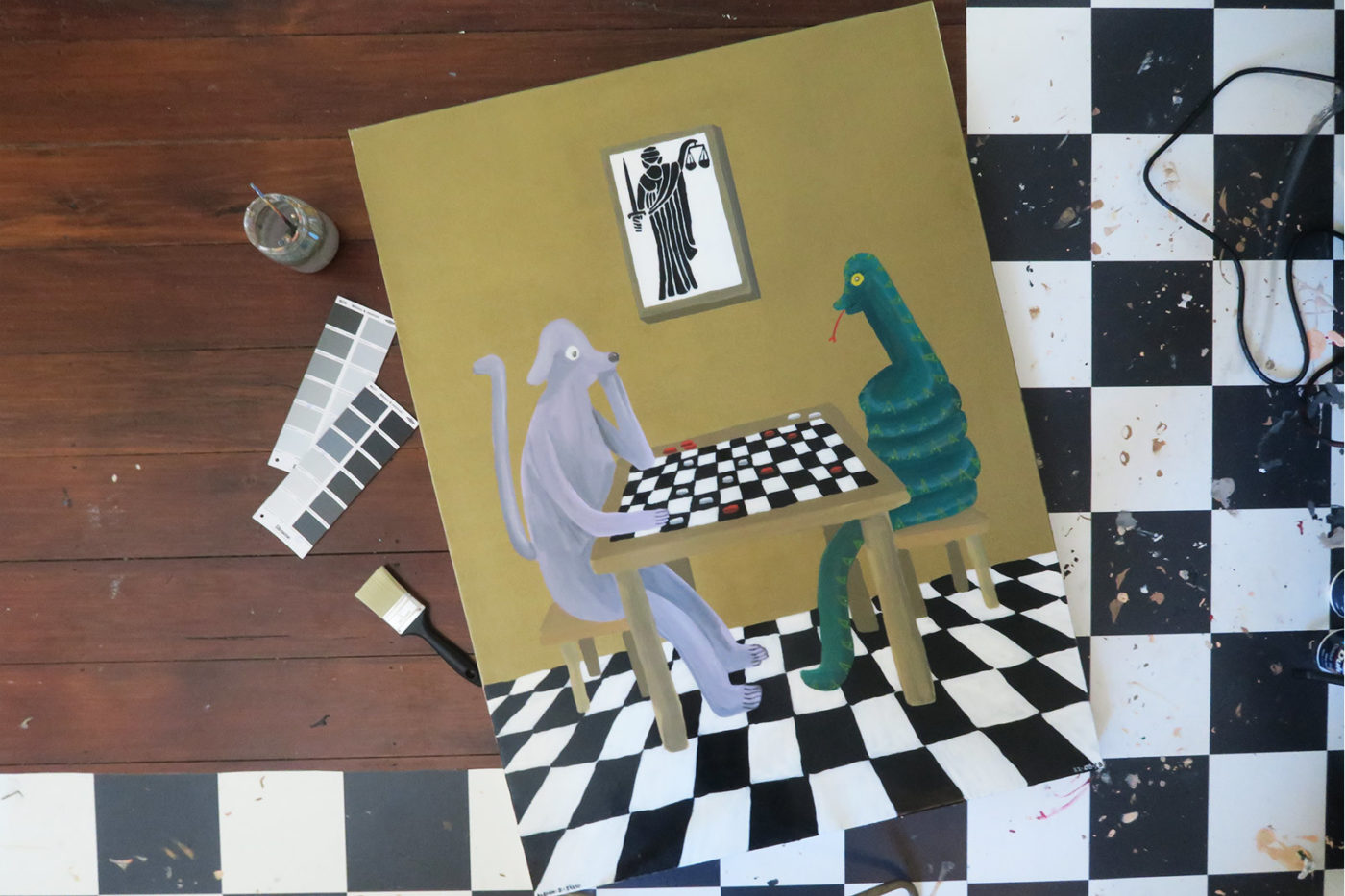 Games. Dated 22/08/2018. Acrylic, enamel & resin on 760x1015mm canvas (Available) Games. Dated 22/08/2018. Acrylic, enamel & resin on 760x1015mm canvas (Available)