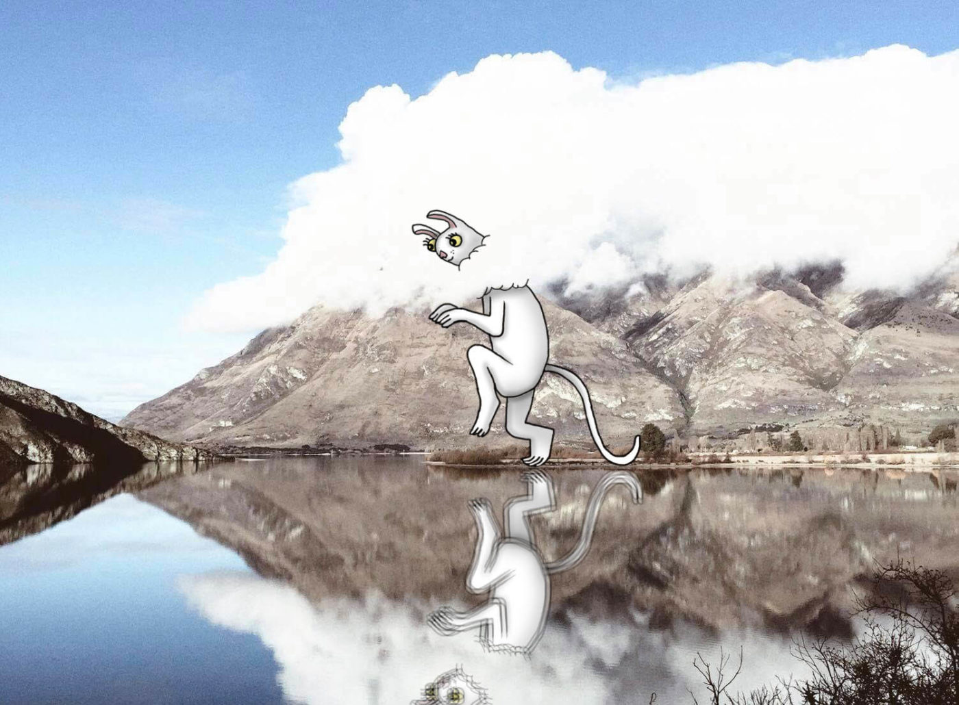 Digital drawing on Rachel Mataira photo, 2017. Wanaka, New Zealand Digital drawing on Rachel Mataira photo, 2017. Wanaka, New Zealand