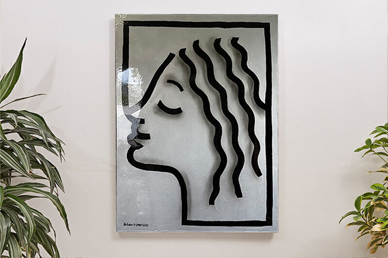 Head Hieroglyphic. Enamel, acrylic & resin on 760x1015mm canvas